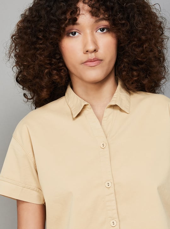KRAUS Solid Crop Shirt