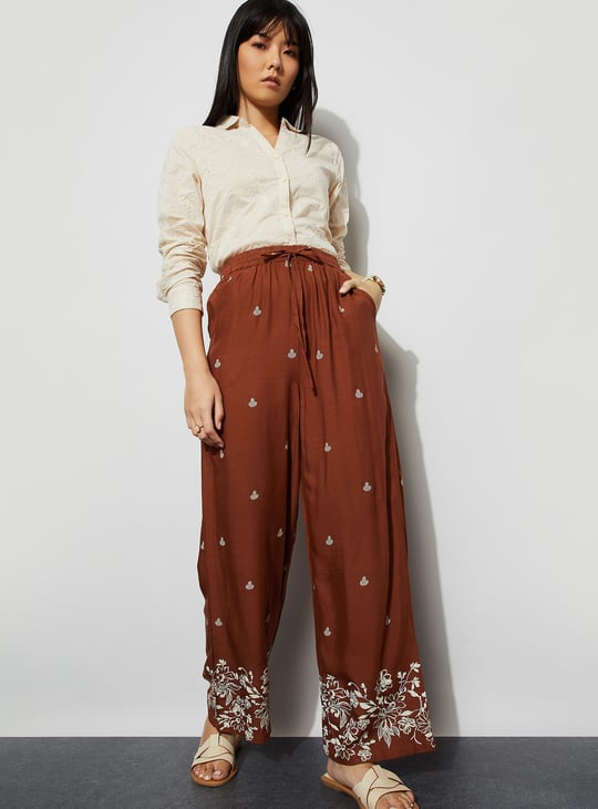 FAME FOREVER Floral Print Trousers