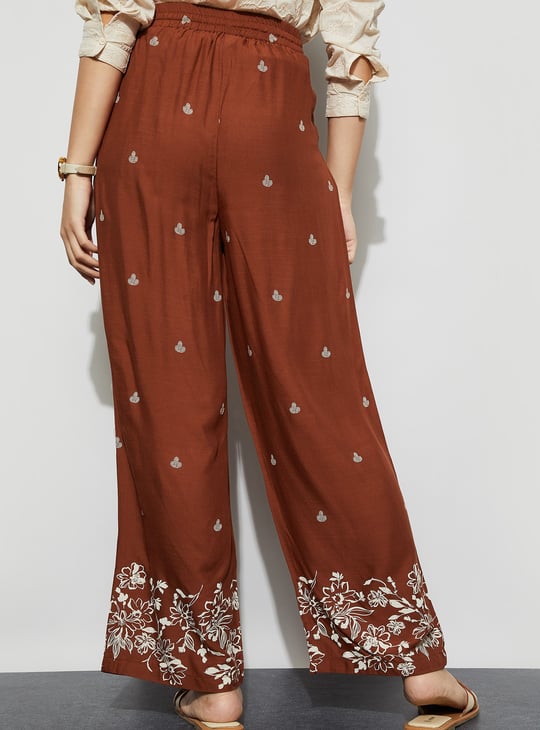 FAME FOREVER Floral Print Trousers