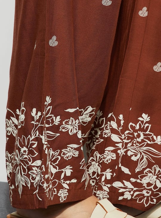 FAME FOREVER Floral Print Trousers