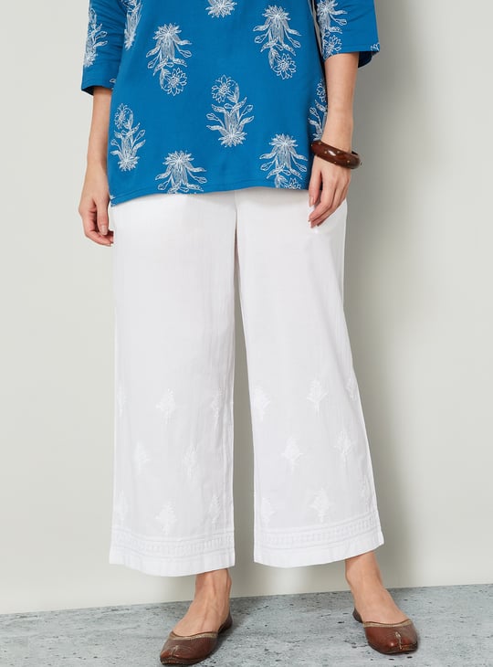 MELANGE Embroidered Palazzo Pants
