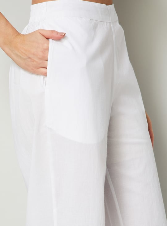 MELANGE Embroidered Palazzo Pants