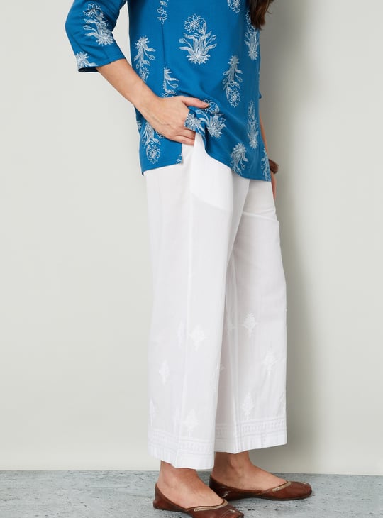 MELANGE Embroidered Palazzo Pants