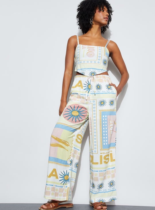 GINGER Printed Elasticated Trousers