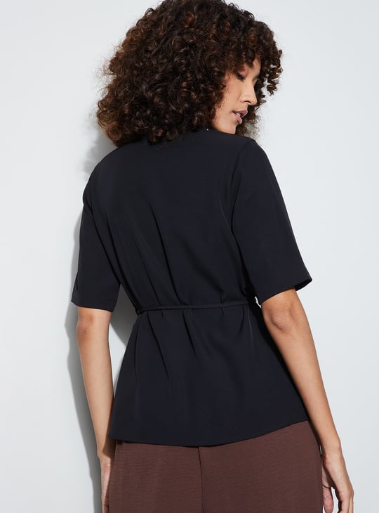 CODE Solid Tie-Up Waist Top