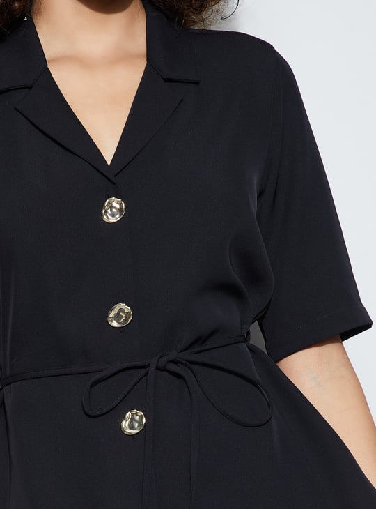CODE Solid Tie-Up Waist Top