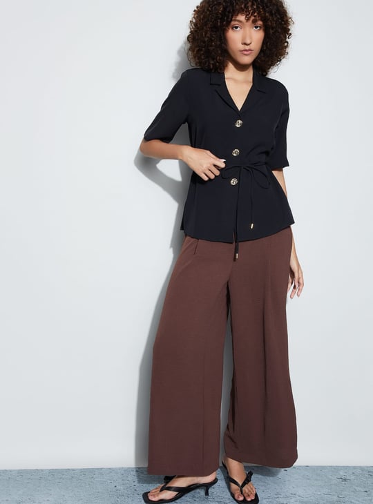 CODE Solid Tie-Up Waist Top
