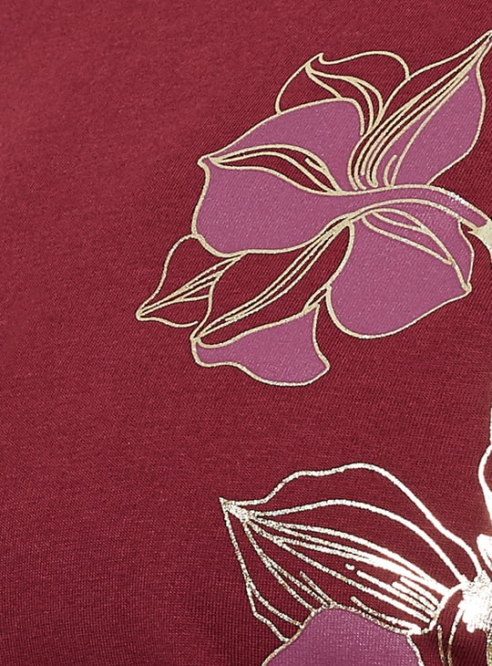 NEXUS Floral Print Half Sleeves T-shirt