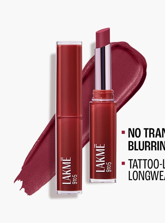 LAKME 9to5 Tattoo Matte Slim Lipstick - MR13 Burgundy Passion - 2g