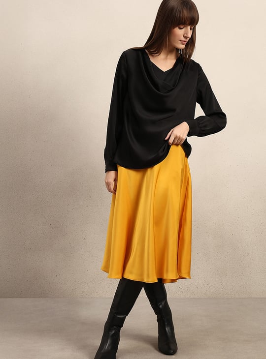 VERO MODA Solid Cowl Neck Top