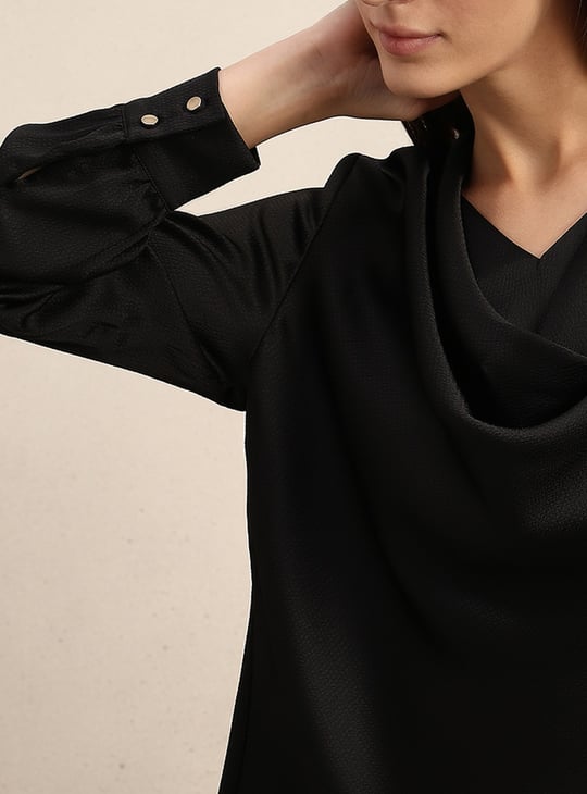 VERO MODA Solid Cowl Neck Top