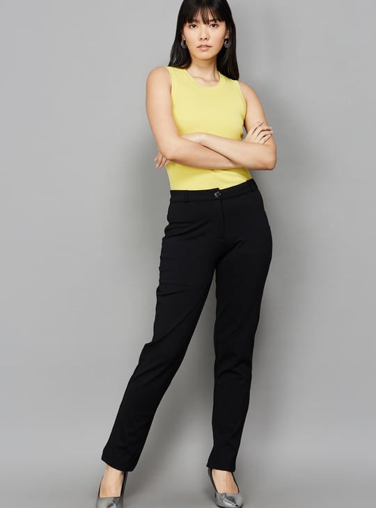 AND Solid Slim Fit Trousers