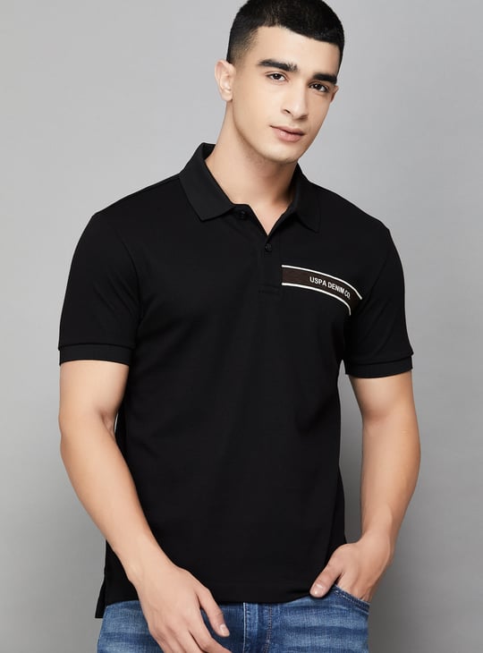 Buy US POLO ASSN Solid Polo T-shirt from US Polo Assn at just INR