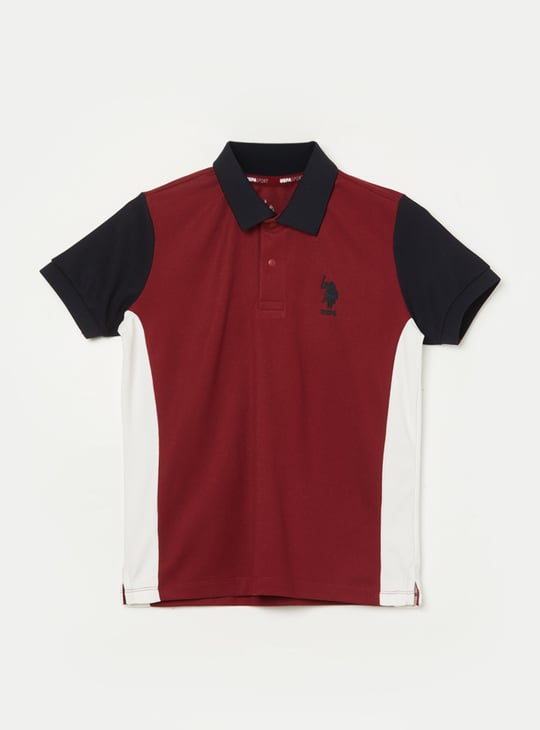 US POLO ASSN KIDS Boys Colourblock Polo T-shirt