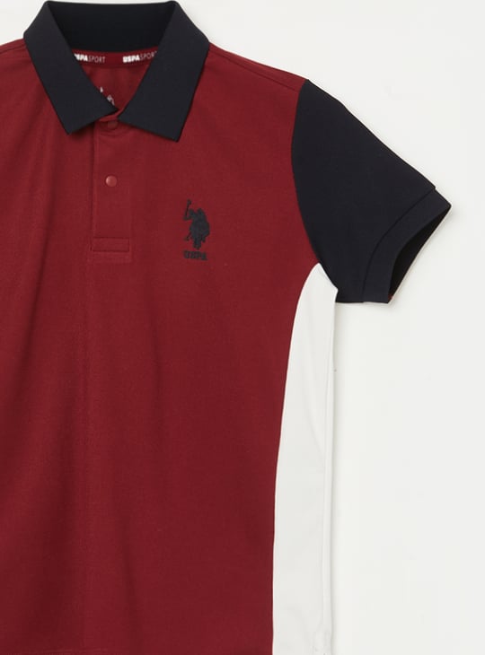 US POLO ASSN KIDS Boys Colourblock Polo T-shirt
