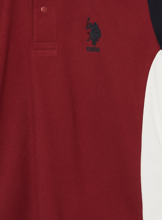 US POLO ASSN KIDS Boys Colourblock Polo T-shirt