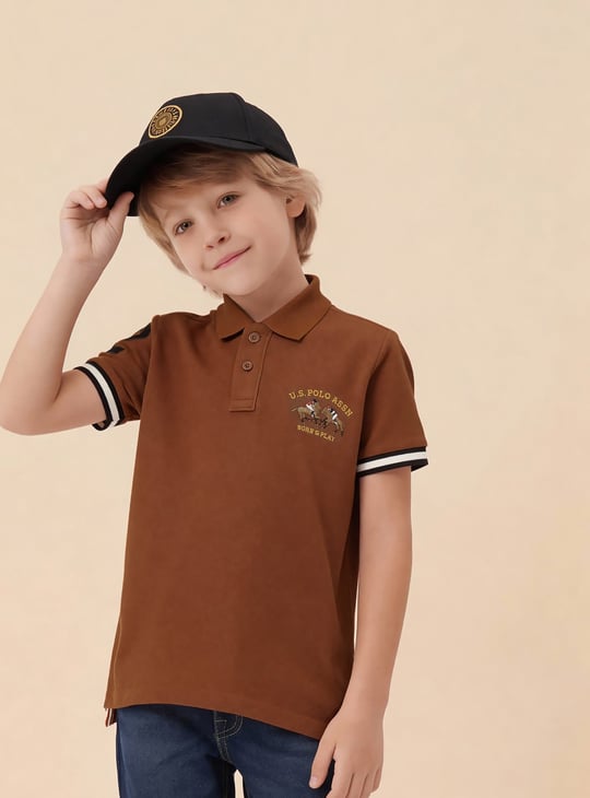 US POLO ASSN KIDS Boys Embroidered Polo T-shirt