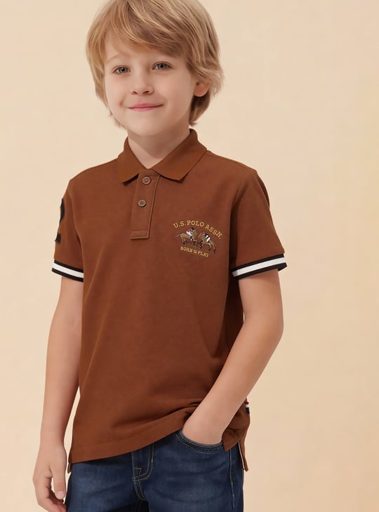 US POLO ASSN KIDS Boys Embroidered Polo T-shirt
