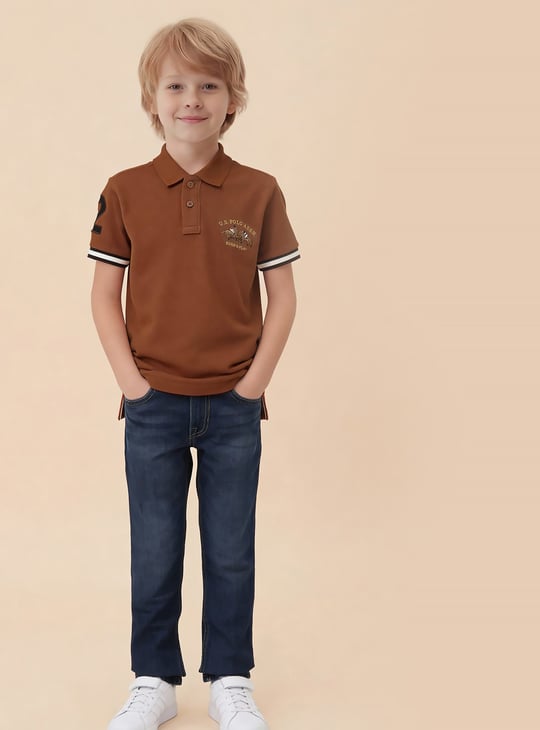 US POLO ASSN KIDS Boys Embroidered Polo T-shirt