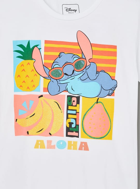 KIDSVILLE Girls Lilo & Stitch Print T-shirt