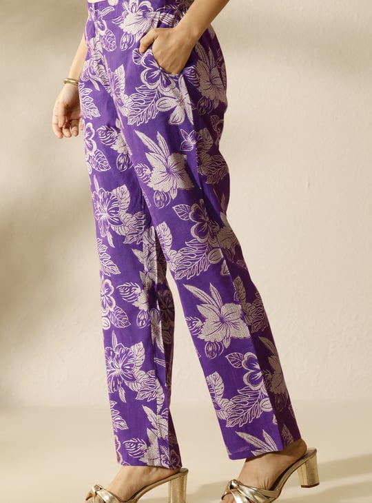 LIBAS Floral Print A-Line Kurta Set