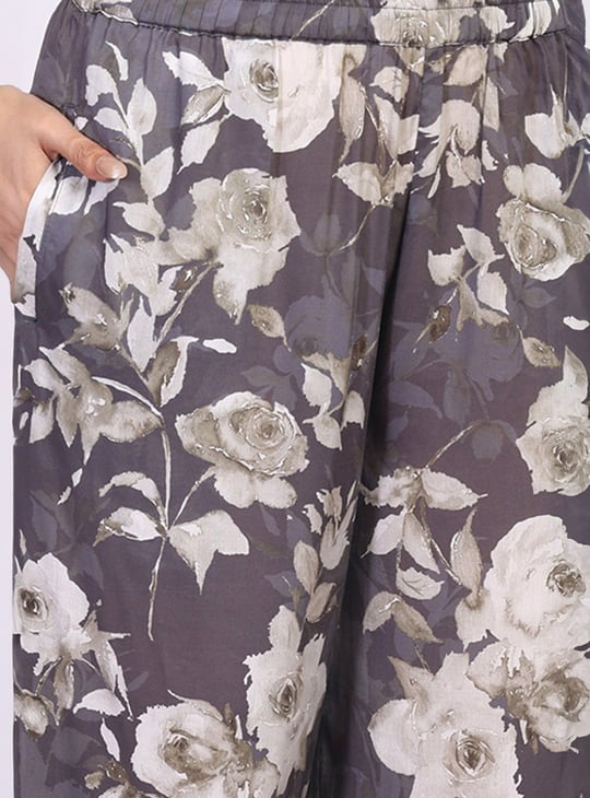 AURELIA Floral Print Straight Kurta Set