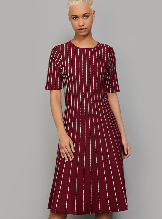 VAN HEUSEN Striped Patterned Midi Dress
