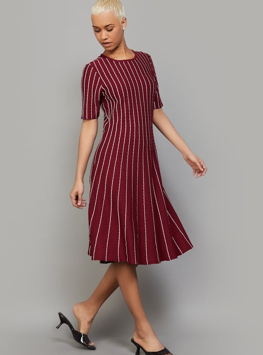 VAN HEUSEN Striped Patterned Midi Dress