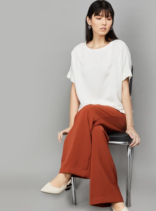 VAN HEUSEN Solid Extended Sleeve Top