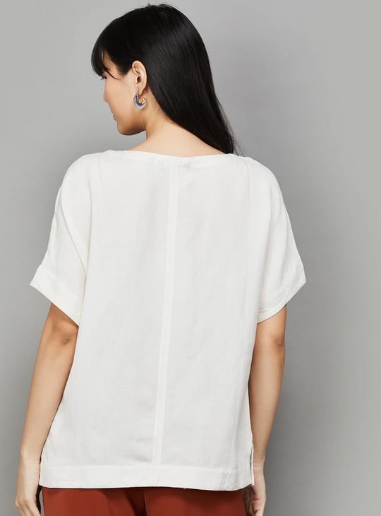 VAN HEUSEN Solid Extended Sleeve Top