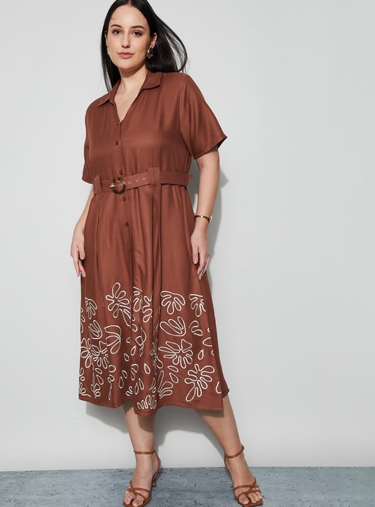 strapless open back dress Marimekko Siluetti Unikko Cotton Satin Dress, Pink & Burgandy