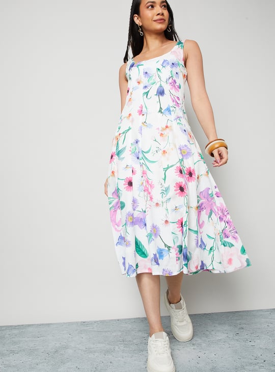 COLOUR ME Floral Print Midi Dress
