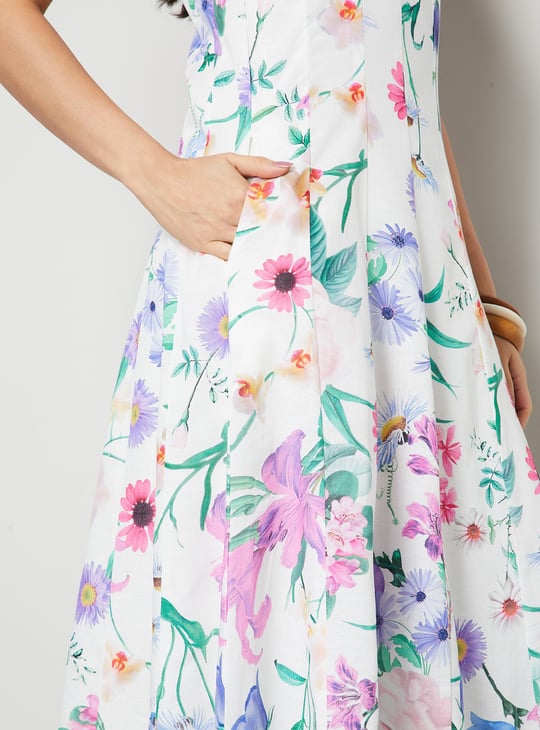 COLOUR ME Floral Print Midi Dress