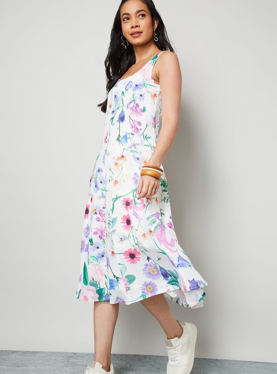 COLOUR ME Floral Print Midi Dress