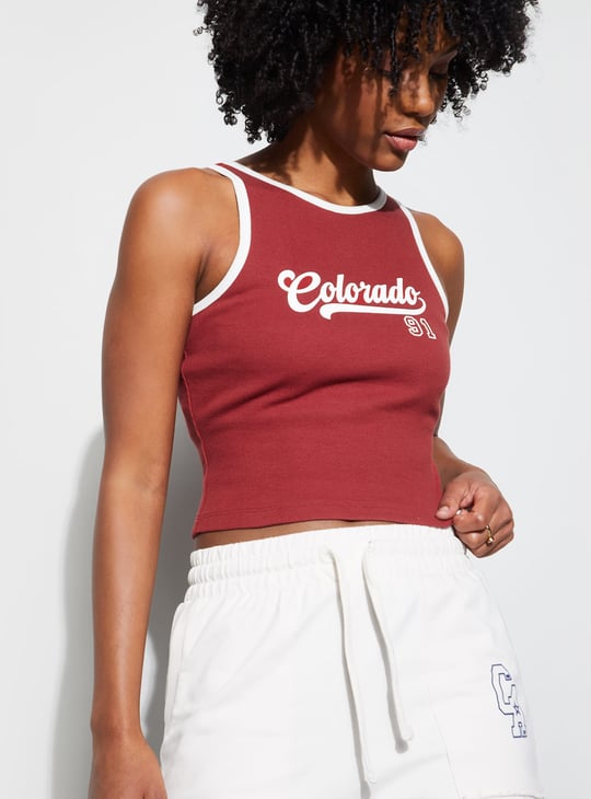 KAPPA Printed Crop Tank Top