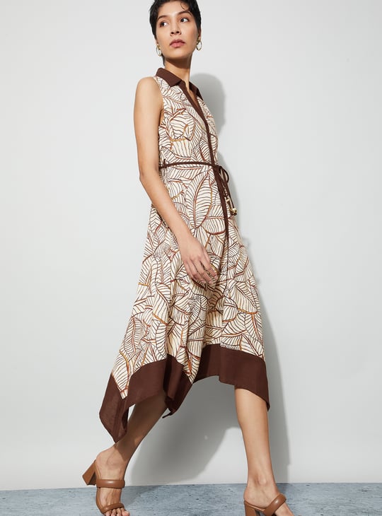 brown rib knit dress Handkerchief Dress main image 1