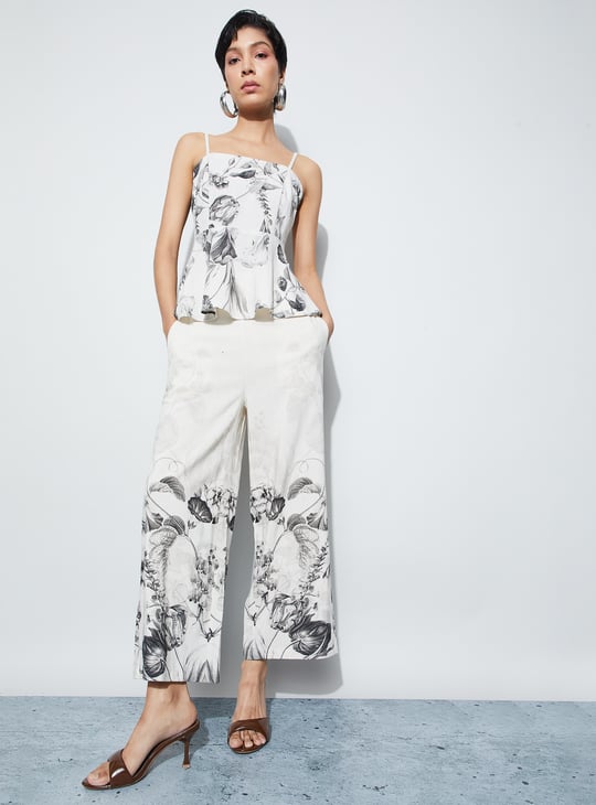 CODE Printed Elasticated Trousers