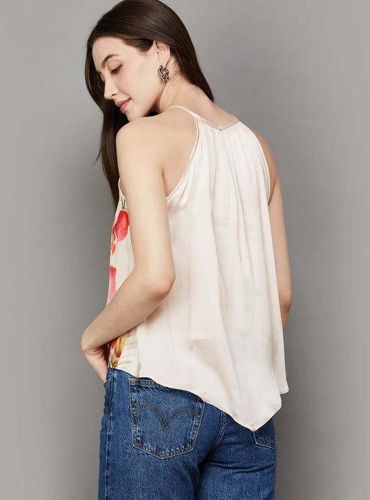 AND Halter Neck Floral Print Top