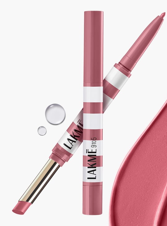LAKME 9to5 Hya Matte Beach Edit 2in1 Lipstick + Liner - Vacation Pink