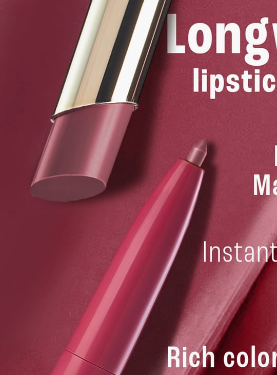 LAKME 9to5 Hya Matte Beach Edit 2in1 Lipstick + Liner - Vacation Pink