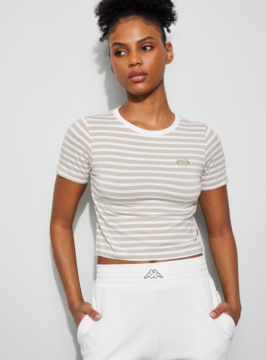 Buy KAPPA Striped Crop T-shirt from Kappa at just INR 599.0