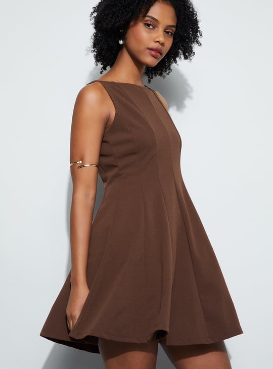 solid skater dress Solid Fit & Flare Skater Dress