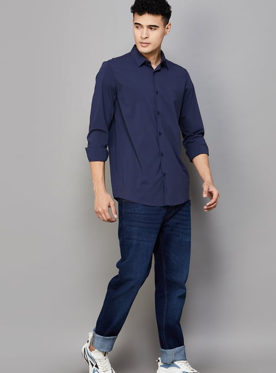 ALLEN SOLLY Solid Slim Fit Shirt