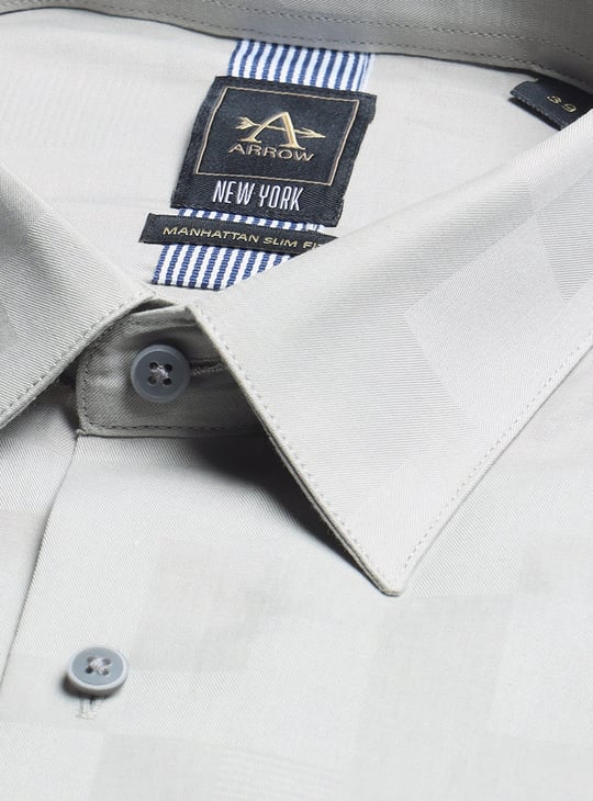 ARROW Textured Slim Fit Formal Shirt | Green
