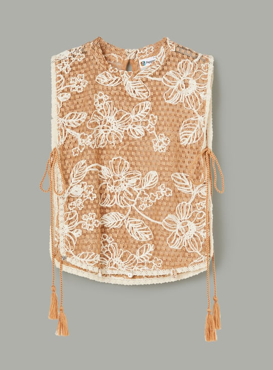 PEPPERMINT Girls Embroidered Top with Pants Set