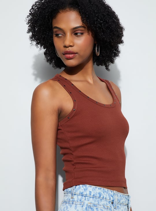 Buy GINGER Ribbed Tank Top from Ginger at just INR 599.0