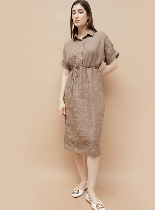 CODE Textured A-line Dress