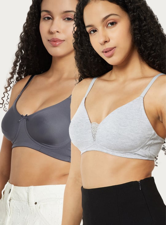 Women Solid Soft Cup T-shirt Bra - Pack of 2