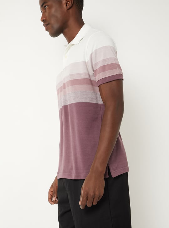 Men Striped Slim Fit Polo T-shirt