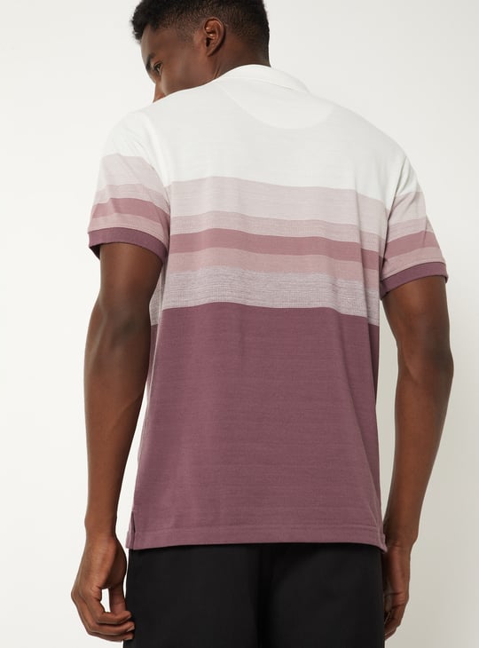 Men Striped Slim Fit Polo T-shirt